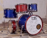 These custom drums, made for a cool drummer named Kahheetah in a band called The Red And Blues, look like the band's namesake and sound great under her capable hands! 7¾x10, 8¾x13, 10x16, 16x20, 4½x14; plied maple; satin wax.